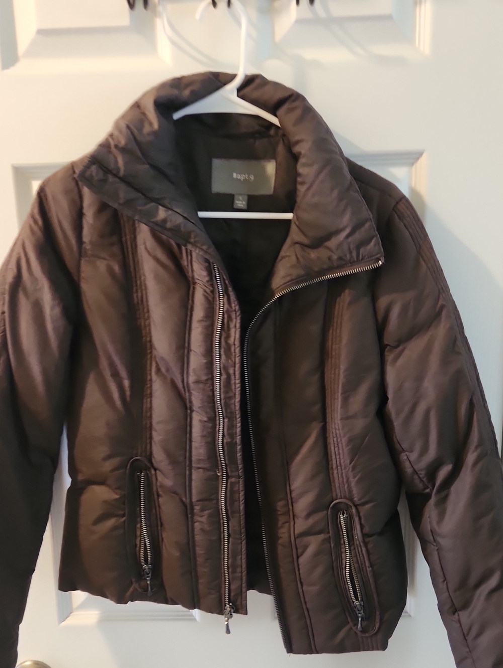 Apt. 9 Chocolate Brown Quilted Zip Puffer Jacket